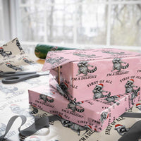 First Of All I Am A Delight Wrapping Paper Roll Funny Christmas Raccoon - Wonder Print Shop