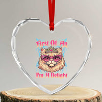 First Of All Im A Delight Heart Crystal Glass Ornament Geek Princess Cat Gift