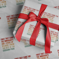 First They Came For The Immigrants Wrapping Paper Roll Retro Human Rights Protest