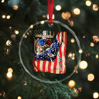 Fisherman Christian Fishing Vintage American Flag Crystal Glass Ornament - Wonder Print Shop