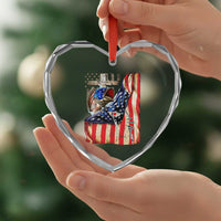 Fisherman Christian Fishing Vintage American Flag Heart Crystal Glass Ornament - Wonder Print Shop
