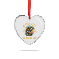 Fishing 60th Birthday Heart Crystal Glass Ornament O Fish Ally 60 Years Old Fisherman Gifts