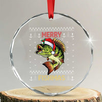 Fishing Crystal Glass Ornament Merry Fishmas Bass Fish Ugly Sweater TS10