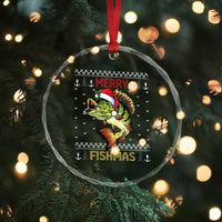 Fishing Crystal Glass Ornament Merry Fishmas Bass Fish Ugly Sweater TS10