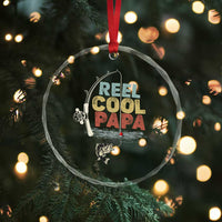 Fishing Dad Crystal Glass Ornament Reel Cool Papa Retro Vintage - Wonder Print Shop