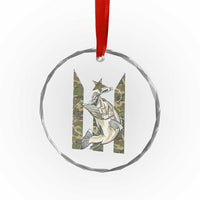 Fishing Puerto Rico Flag Crystal Glass Ornament Bass Fish Fisherman Camo Camouflage US Flag TS10