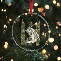 Fishing Puerto Rico Flag Crystal Glass Ornament Bass Fish Fisherman Camo Camouflage US Flag TS10