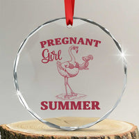 Flamingo Pregnancy Announcement Crystal Glass Ornament Summer Beach Mom To Be Gift
