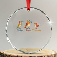 Flicker Dodo Titmouse Subtle FDT Crystal Glass Ornament Funny Bird Lover Nature TS02