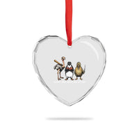 Flight Was Never An Option Flightless Birds Heart Crystal Glass Ornament Funny Ostrich Penguin Kiwi Brawler Dark Humor Graphic