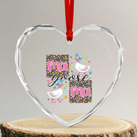 Floral Mama Goose Heart Crystal Glass Ornament Coquette Vintage Aesthetic Geese Mom Mothers Day - Wonder Print Shop