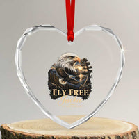 Fly Free Jackie Big Bear Bald Eagle Memorial Heart Crystal Glass Ornament California Valley Sunset Forest Nature Graphic