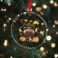 Football And Fall Yall Crystal Glass Ornament Fall Season American Football - Wonder Print Shop
