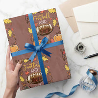 Football And Fall Yall Wrapping Paper Roll Fall Season American Football - Wonder Print Shop