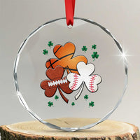 Football Basketball Baseball Shamrock Crystal Glass Ornament Happy St Patricks Day Sport Lover TS02