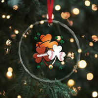 Football Basketball Baseball Shamrock Crystal Glass Ornament Happy St Patricks Day Sport Lover TS02