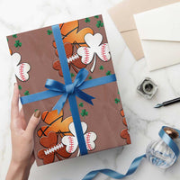 Football Basketball Baseball Shamrock Wrapping Paper Roll Happy St Patricks Day Sport Lover - Wonder Print Shop