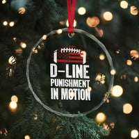 Football Defensive Lineman Crystal Glass Ornament D Line Punishment In Motion American Flag TS10
