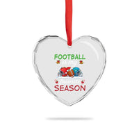 Football Is My Favorite Season Heart Crystal Glass Ornament Christmas Holiday Sports Gift - Wonder Print Shop