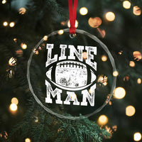 Football Linemen Crystal Glass Ornament Vintage Offensive Lineman TS10