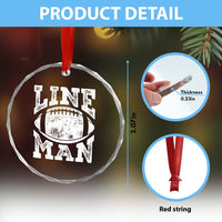 Football Linemen Crystal Glass Ornament Vintage Offensive Lineman TS10