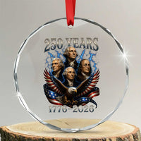 Founding Fathers USA 250th Anniversary Crystal Glass Ornament Vintage 250 Years 1776 2026 Patriotic Eagle American Flag