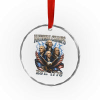 Founding Fathers USA 250th Anniversary Crystal Glass Ornament Vintage National Champions 250 Years Patriotic American Flag
