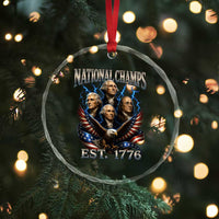 Founding Fathers USA 250th Anniversary Crystal Glass Ornament Vintage National Champions 250 Years Patriotic American Flag