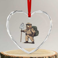 Foxtrot Delta Tango Resist Bear Heart Crystal Glass Ornament - Wonder Print Shop