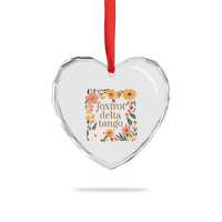 Foxtrots Deltas Tangos Boho Floral Heart Crystal Glass Ornament Funny Offensive - Wonder Print Shop
