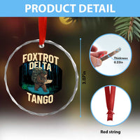 Foxtrots Deltas Tangos Funny Bear Resist Crystal Glass Ornament Protect Our National Parks - Wonder Print Shop