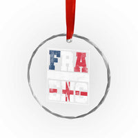 FRA ENG France England Flag Graphic Crystal Glass Ornament French English Country Pride