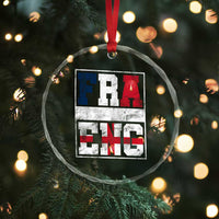 FRA ENG France England Flag Graphic Crystal Glass Ornament French English Country Pride