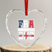 FRA ENG France England Flag Graphic Heart Crystal Glass Ornament French English Country Pride