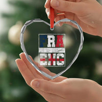 FRA ENG France England Flag Graphic Heart Crystal Glass Ornament French English Country Pride