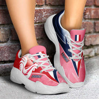 France 2026 World Football Chunky Sneakers Les Bleus Pink And Flag Color