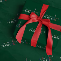 France Paris Heartbeat French Flag Eiffel Tower Souvenir Gift Wrapping Paper Roll