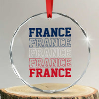 France Pride French Flag Patriotic Supporter Crystal Glass Ornament