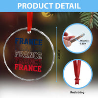 France Pride French Flag Patriotic Supporter Crystal Glass Ornament