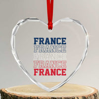 France Pride French Flag Patriotic Supporter Heart Crystal Glass Ornament