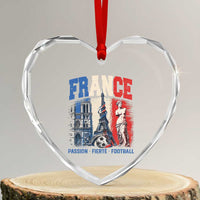 France Soccer Fan Passion Heart Crystal Glass Ornament Fierté Football French Supporter Gift
