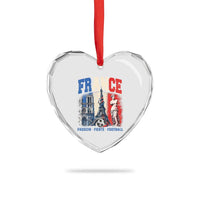 France Soccer Fan Passion Heart Crystal Glass Ornament Fierté Football French Supporter Gift