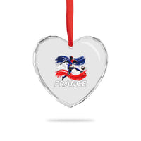 France Soccer Football Fan French Flag Heart Crystal Glass Ornament