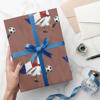 France Soccer Goose Wrapping Paper Roll French Flag Patriotic Football Fan Graphic