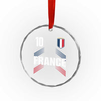 France Soccer Sports Graphic Number 10 Jersey Style Crystal Glass Ornament Proud French Football Fans Game Day Pride