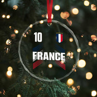 France Soccer Sports Graphic Number 10 Jersey Style Crystal Glass Ornament Proud French Football Fans Game Day Pride