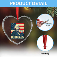Frederick Douglass American Hero Heart Crystal Glass Ornament Black History Month Gift - Wonder Print Shop