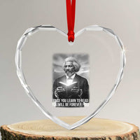 Frederick Douglass Heart Crystal Glass Ornament Once You Learn To Read You Will Be Forever Free - Wonder Print Shop