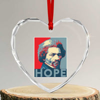 Frederick Douglass Hope Poster Heart Crystal Glass Ornament African American Heritage - Wonder Print Shop
