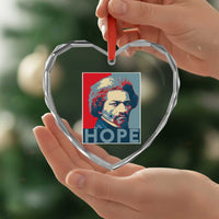 Frederick Douglass Hope Poster Heart Crystal Glass Ornament African American Heritage - Wonder Print Shop